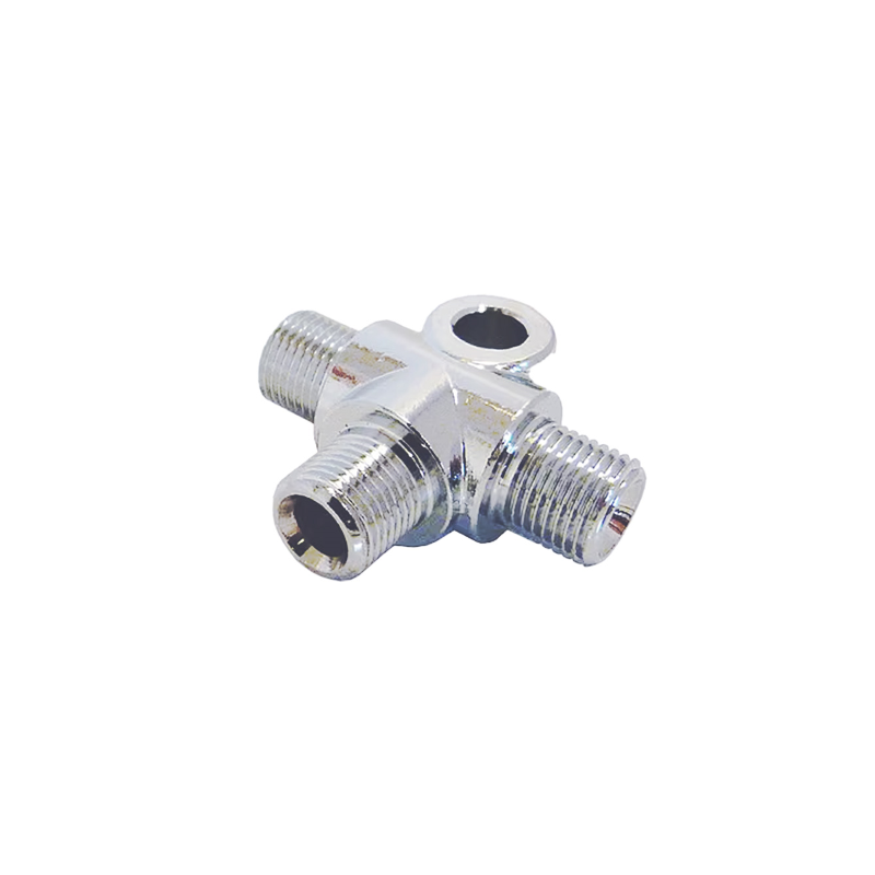 Conector T de 3 vías 1 8 BSP, cromo Latiguillos de Freno Evok