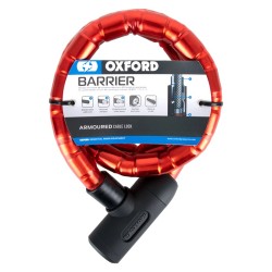 Cavo Barrier Serpentone 140cm25mm Prot.Nylon Rosso Cavi Corazzati OXFORD