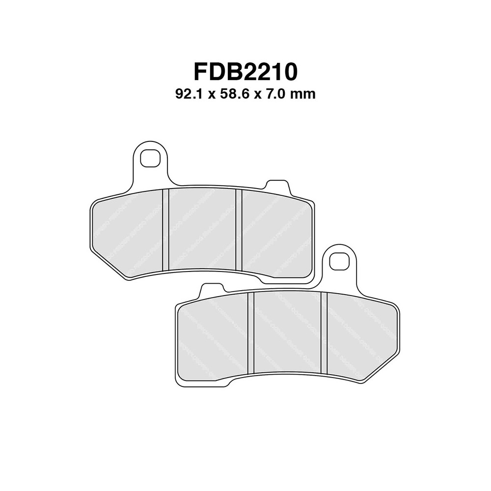 Pastiglie Ferodo FDB2210EFP per HARLEY DAVIDSON FLHX Street Glide 84 08-11 e altri modelli Mescola Organica Moto Ferodo
