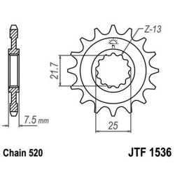 Front Sprocket Jt 1536 z15 Rb Pignoni JT