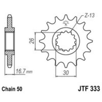 Front Sprocket Jt 333 z15 Rbrubber Cushioned Pignoni JT