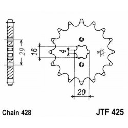 Pignone Jt 425 z16 Pignoni JT