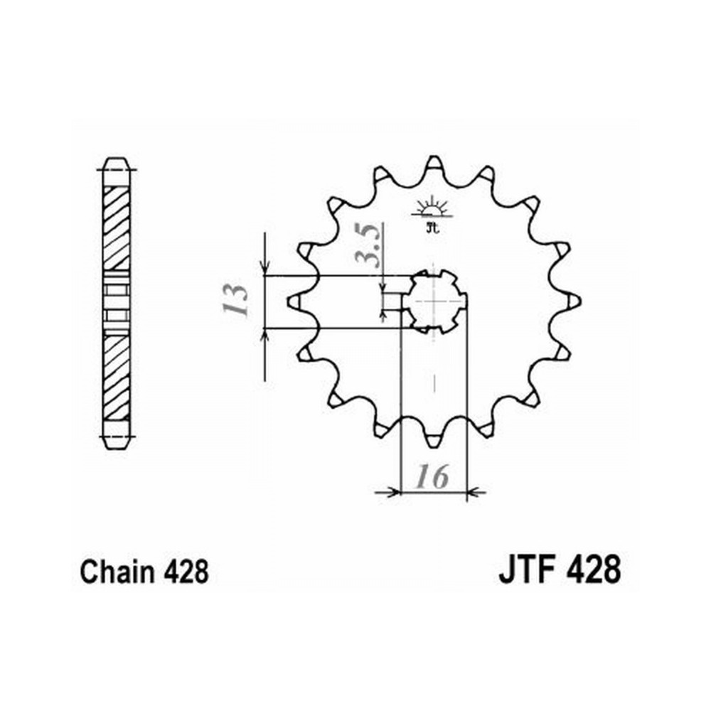 Front Sprocket Jt 428 z14 Pignoni JT