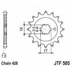 Ritzel Jt 505 z14 für KAWASAKI KZR 1 00 Ritzel JT