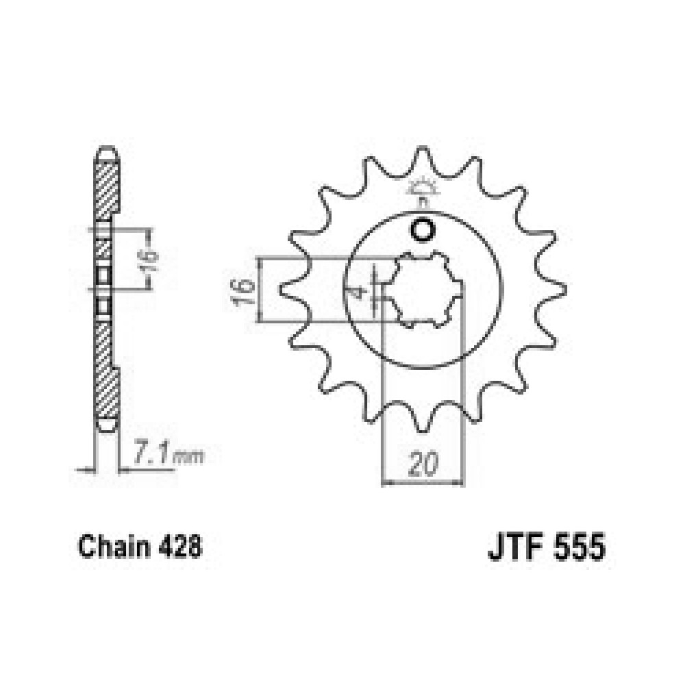 Pignone Jt 555 z13 per KAWASAKI KX6580 98- Pignoni JT