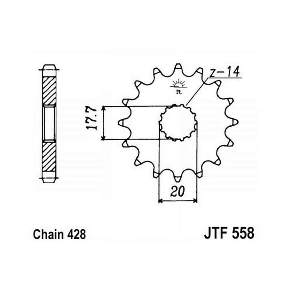 Pignone Jt 558 z15 per YAMAHA 80 TZR 96 Pignoni JT