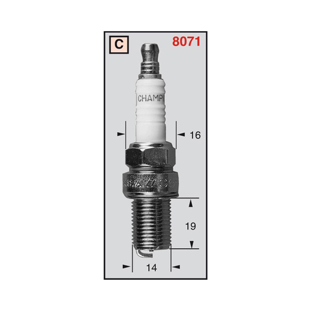 Candela Champion RC6YCC OE094 per BETA Techno 2 50 nd e altri modelli Candele Champion