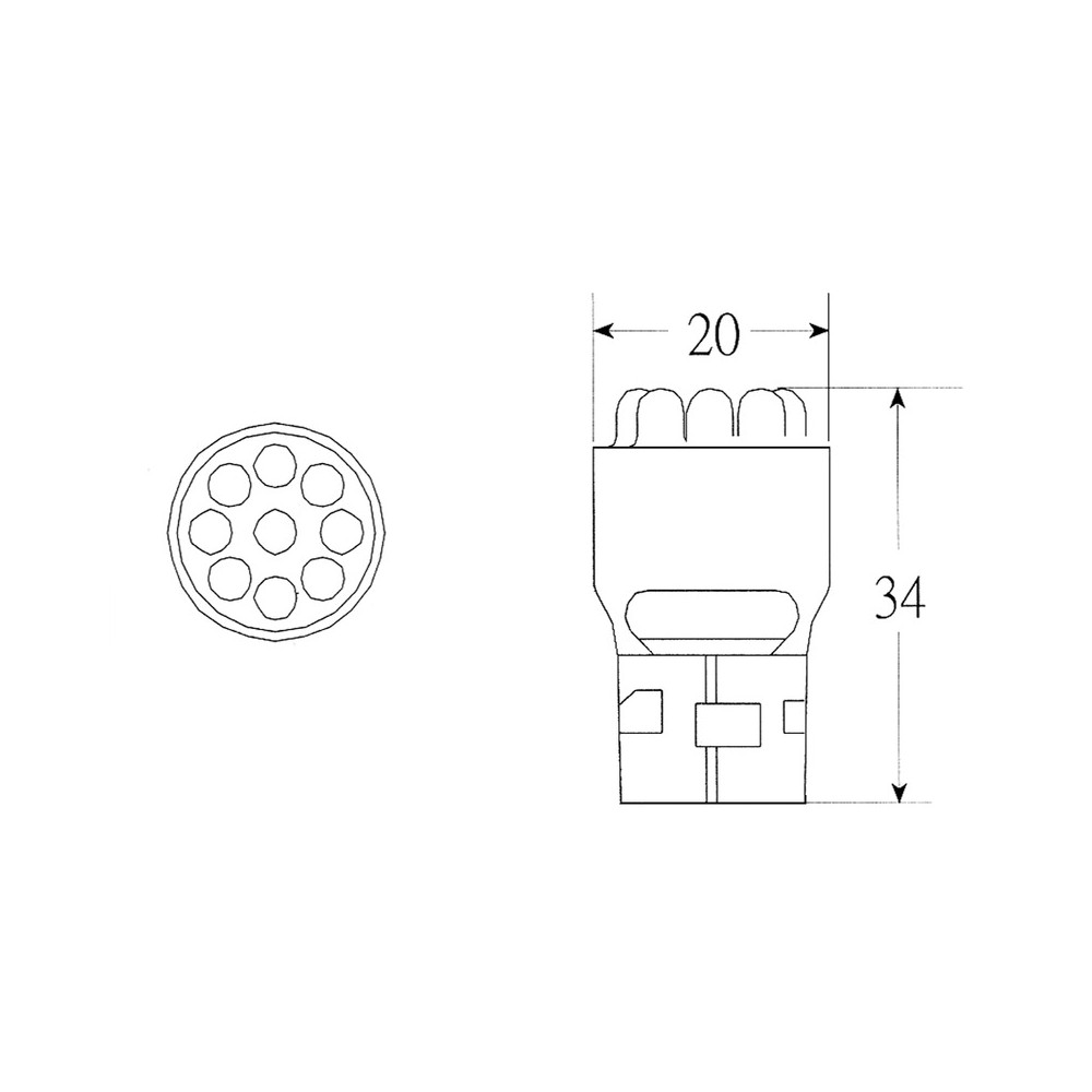 Blister 2 Lamp.Led 12V T20BIANCA Fanaleria e Lampade OKYAMI