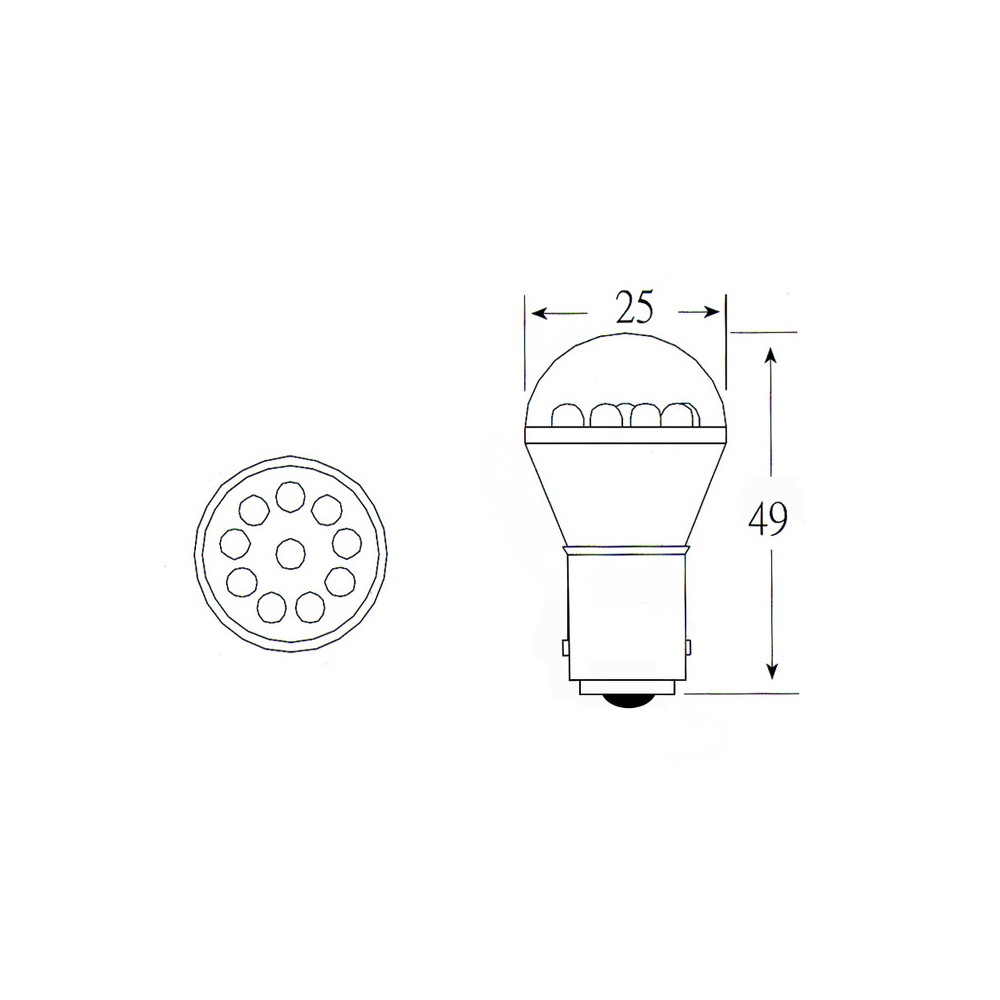 Blister 2 Lamp.Led 12V BA15SS25 Gialla Fanaleria e Lampade OKYAMI