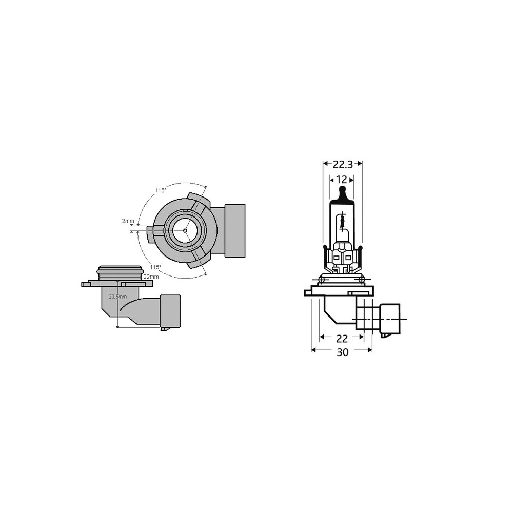 Lampada HB4 12V 55W Alog. P22D Fanaleria e Lampade OKYAMI