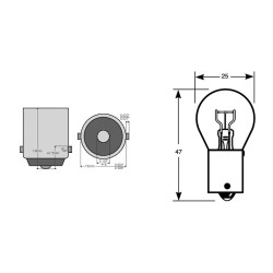 Scatola 10PZ Lamp.12V 10WBA15S Rossa Fanaleria e Lampade OKYAMI