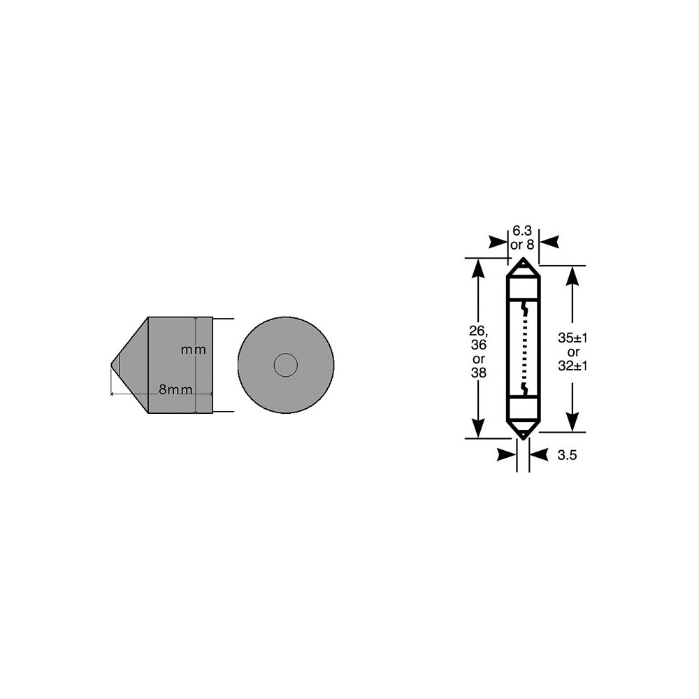 Box 10PCS Festoon Bulb 12V 3W8X31 Fanaleria e Lampade OKYAMI