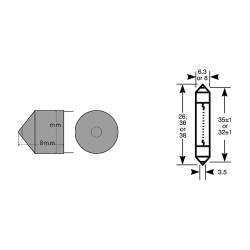 Box 10PCS Festoon Bulb 12V 3W8X31 Fanaleria e Lampade OKYAMI
