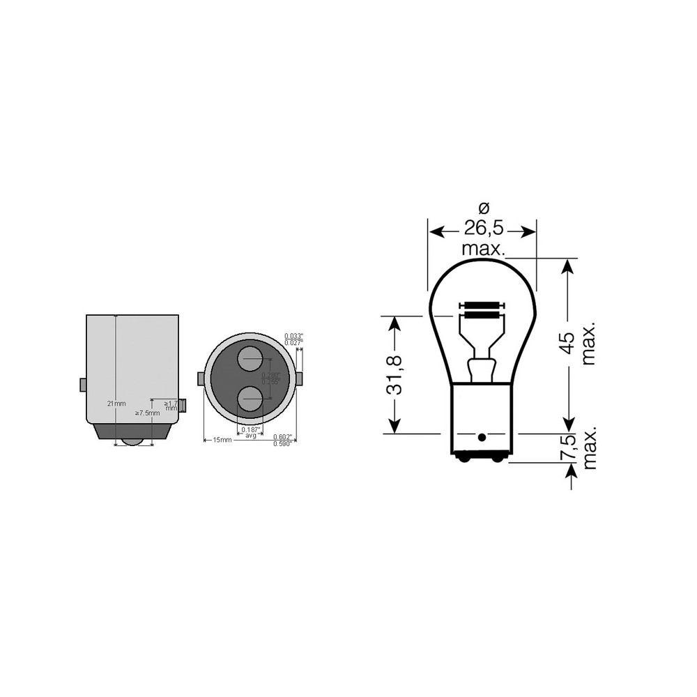 Box 10PCS Bulb 12V215W BAY15D Fanaleria e Lampade TOPLIGHT
