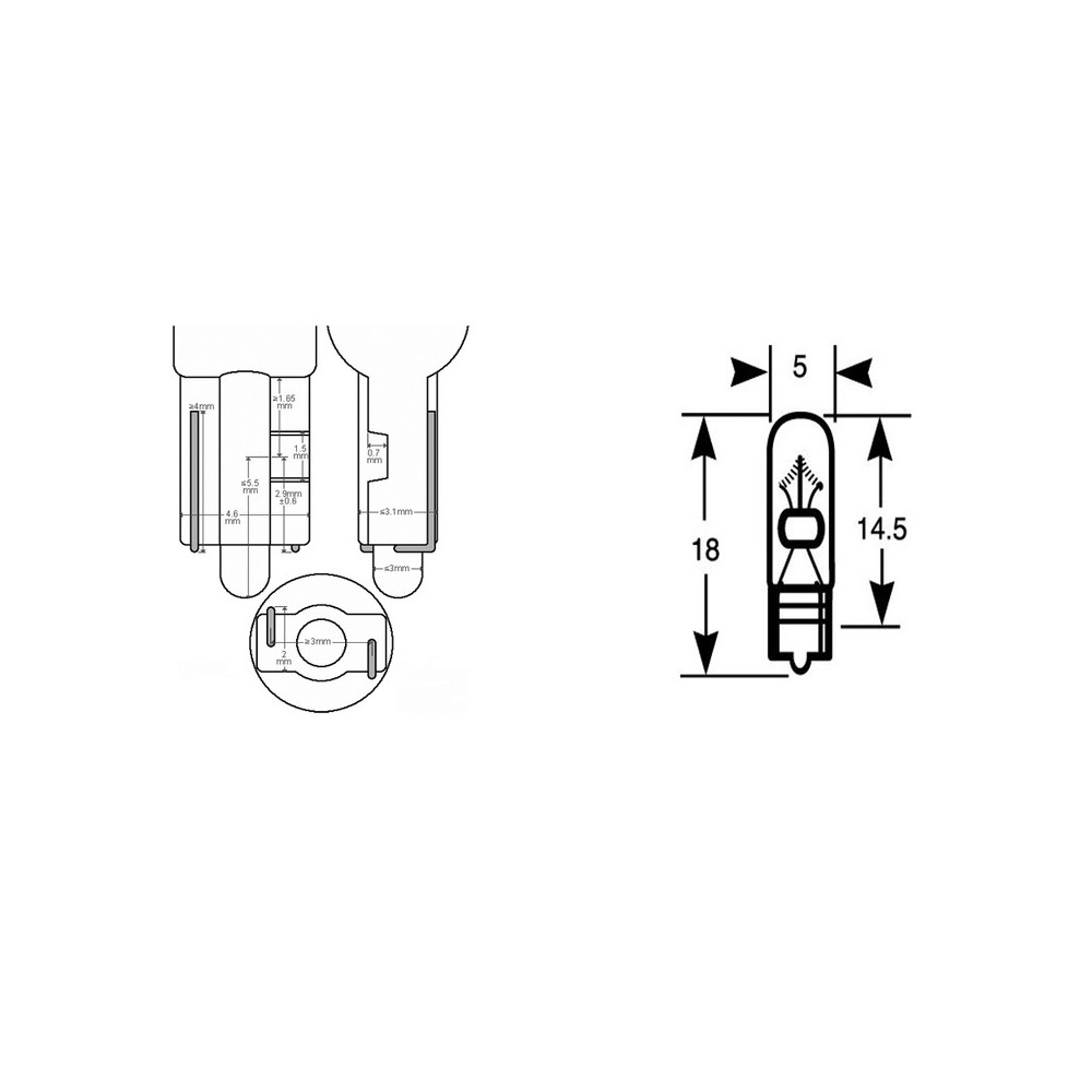 Scatola 10PZ Lamp.Tv.12V 1,2WT5 Fanaleria e Lampade RIATEC