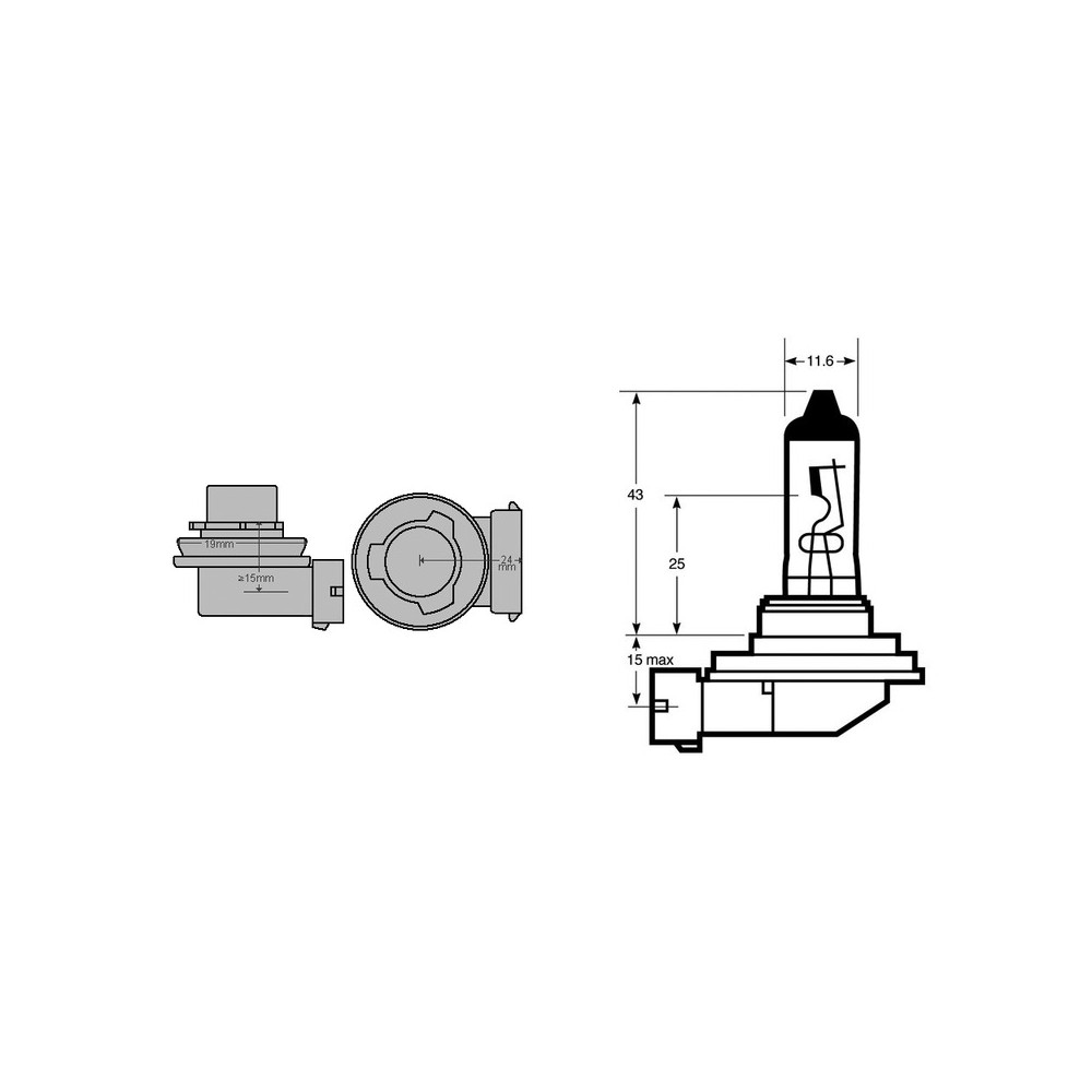 Bulb H8 12V 35W HALOGENPGJ19-1 Fanaleria e Lampade TOPLIGHT