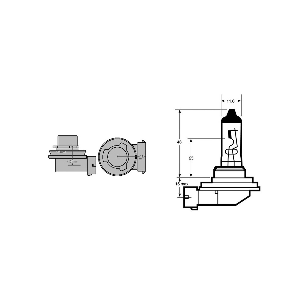 Lampada H11 12V 55W ALOGENAPGJ19-2 Fanaleria e Lampade TOPLIGHT