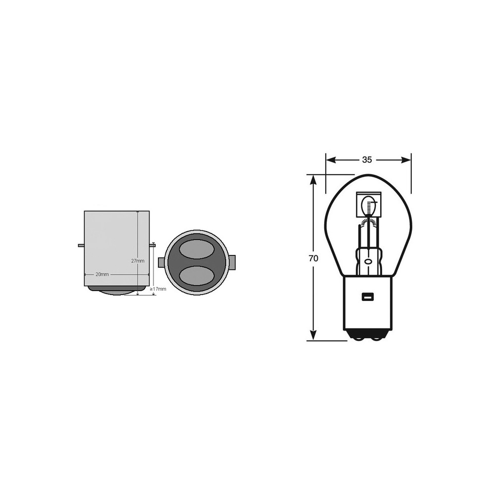 Bilux Bulb 12V 4540W BA20D Fanaleria e Lampade RIATEC