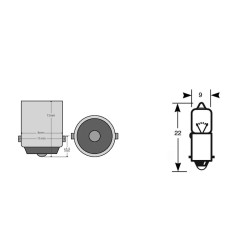 Lampada 12V 10W BA9S AlogenaH10 Fanaleria e Lampade RIATEC