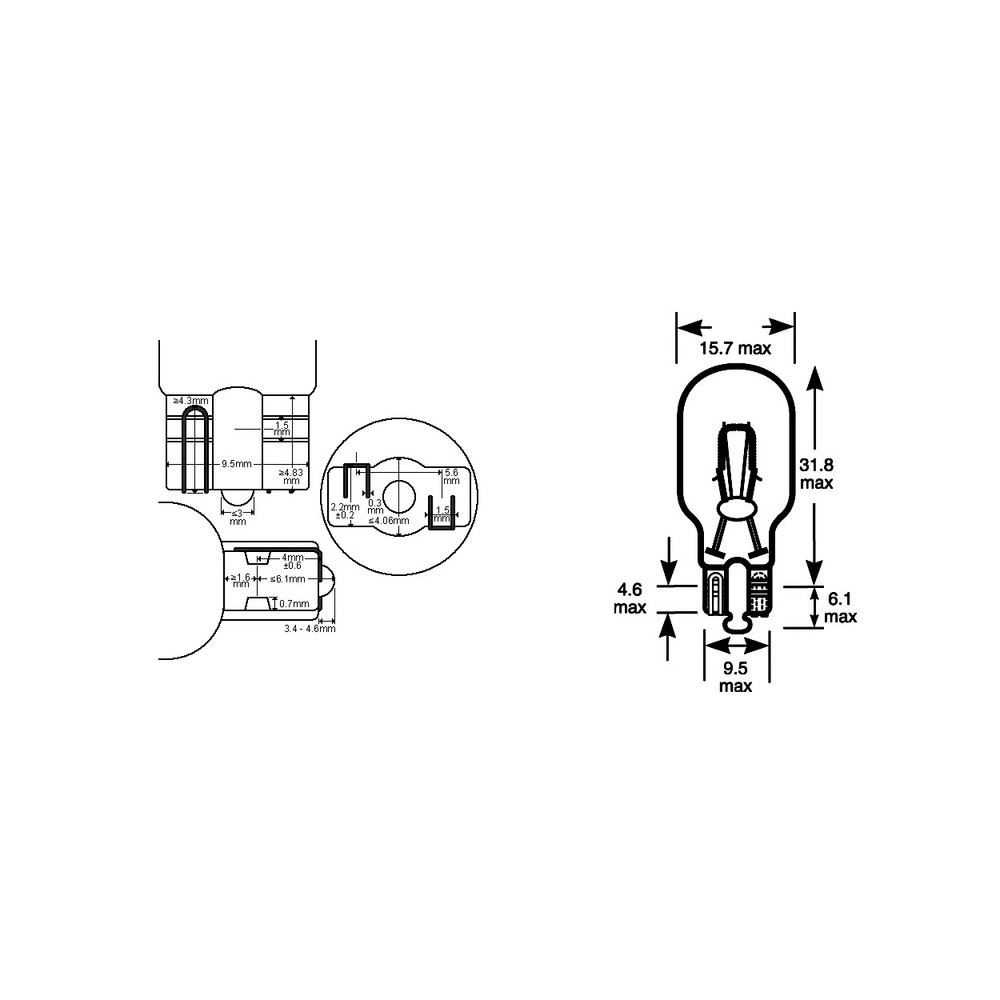 Scatola 10PZ Lamp.Tv.12V 10WT15 Fanaleria e Lampade RIATEC