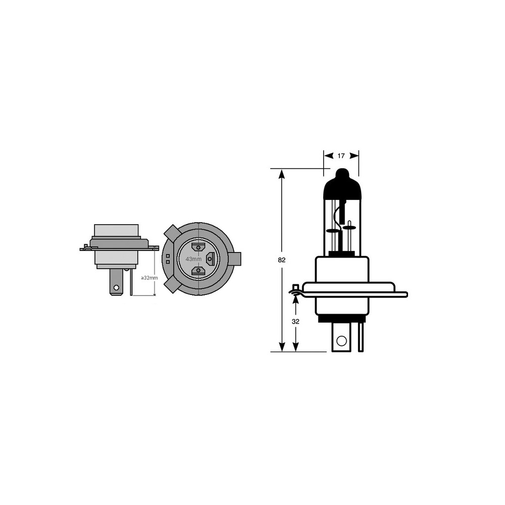 Lampada Osram H4 12V 6055WP43T Alogena Fanaleria e Lampade OSRAM