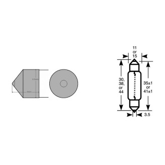 Box 10PCS Osram Bulb FESTOON12V 15W Fanaleria e Lampade OSRAM