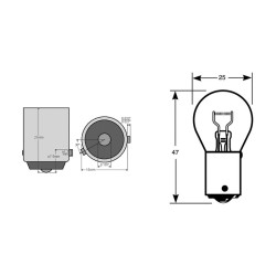 Lampada Osram 12V 21W BAU15SARANCIO Fanaleria e Lampade OSRAM