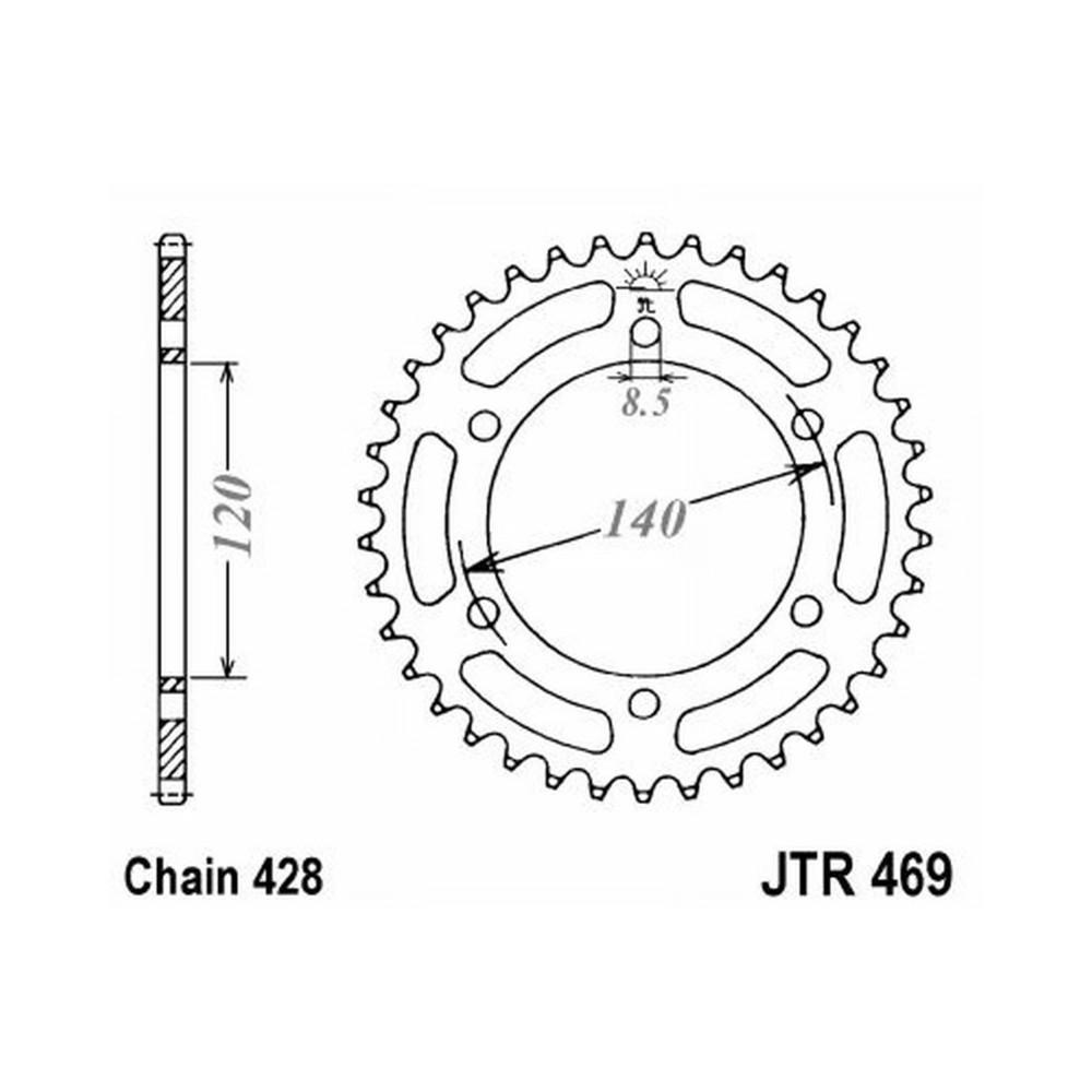 Rear Sprocket Jt 469 z53 Corone JT