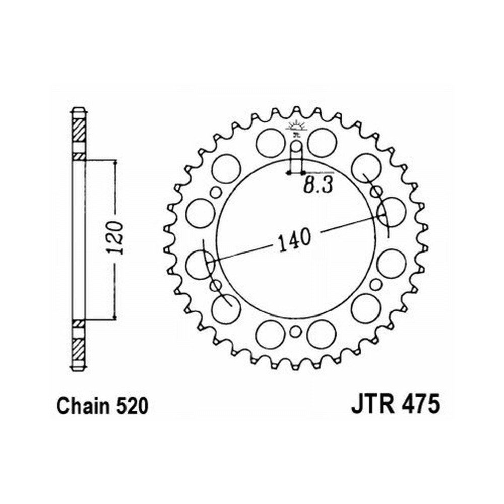 Rear Sprocket Jt 475 z40 Corone JT