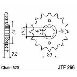 Front Sprocket Jt 266 z14 Pignoni JT