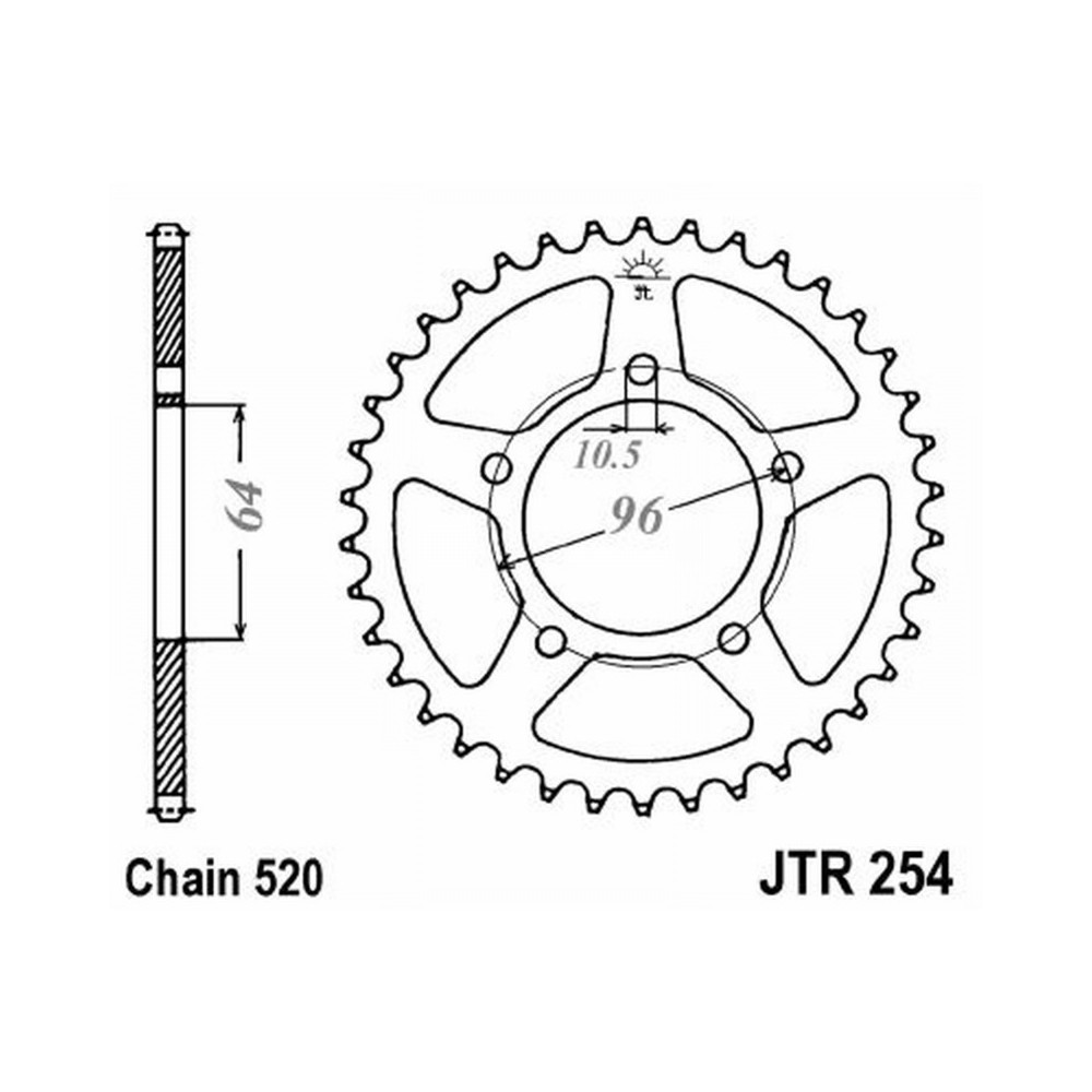 Rear Sprocket Jt 254 z43 Corone JT
