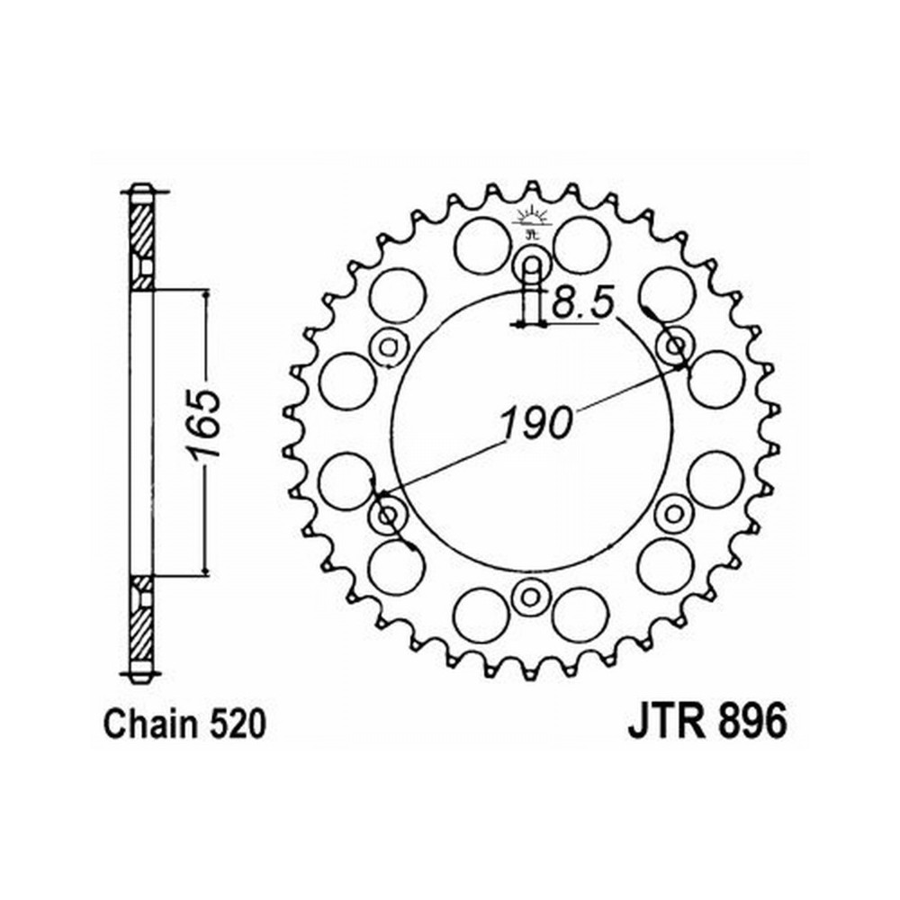 Rear Sprocket Jt 896 z48 Corone JT