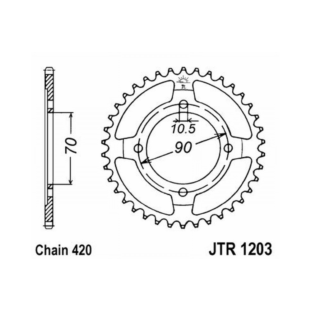 Rear Sprocket Jt 1203 z42 Corone JT