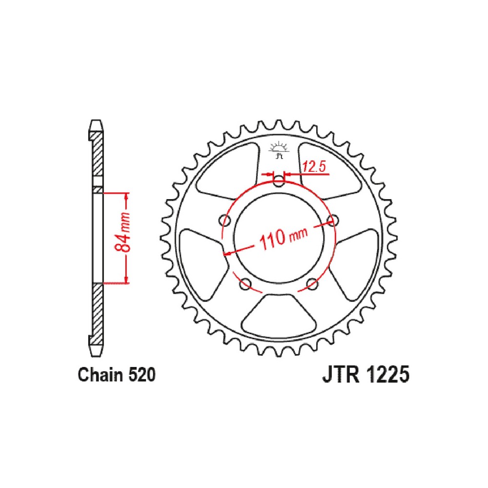 Corona Jt 1225 z36 per HONDA Rebel 300 17-23 Corone JT