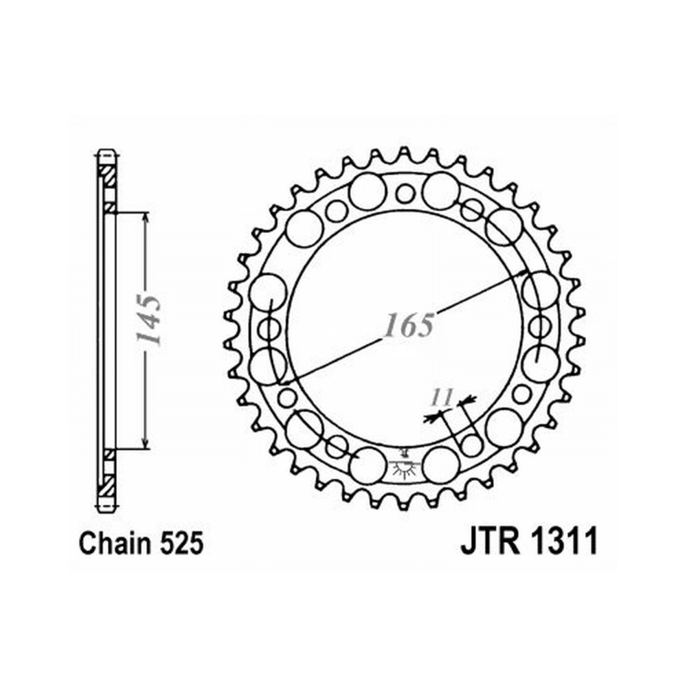 Rear Sprocket Jt 1311 z43 Corone JT