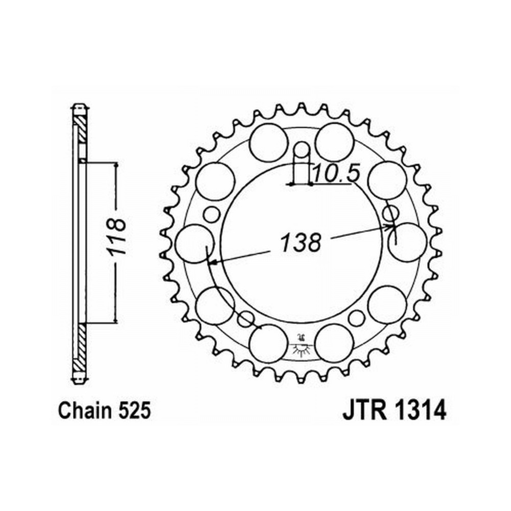 Rear Sprocket Jt 1314 z39 Corone JT