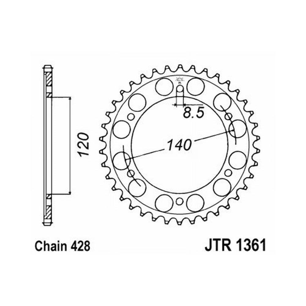 Rear Sprocket Jt 1361 z50 Corone JT