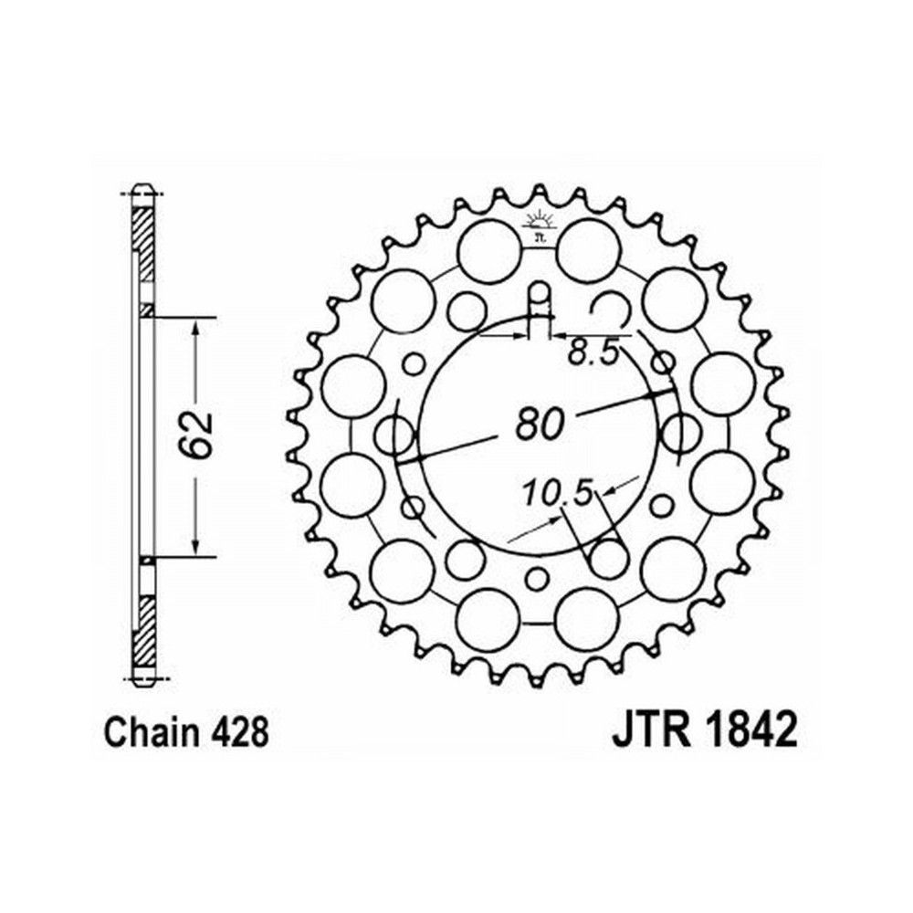 Rear Sprocket Jt 1842 z52 Corone JT