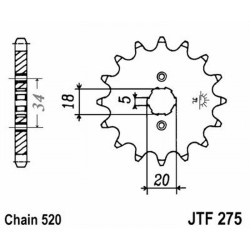 Pignone Jt 275 z15 Pignoni JT
