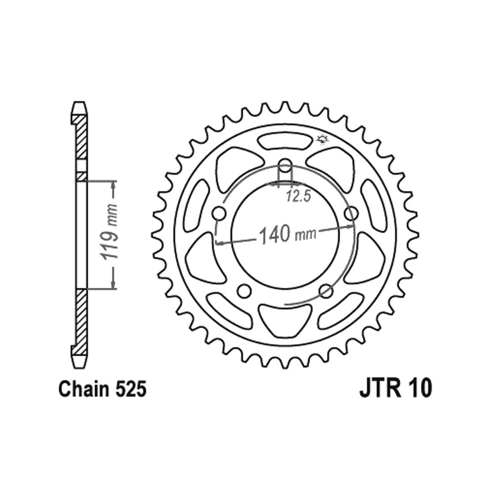 Couronne Jt 10 z47 pour BMW M1000R 22-24 Couronnes JT
