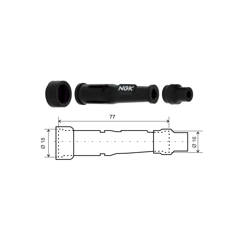 Capuchon de bougie NGK SD05F Référence 8022 Bougies NGK