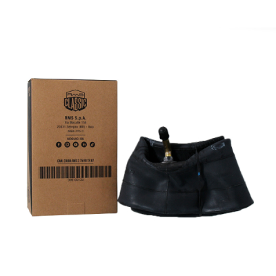 Inner Tubes | The inner tube is the inflatable rubber tube fitted inside the tyre that holds the air pressure needed for a motorcycle or scooter to ride correctly. It needs replacing when the tyre is punctured, worn, or when a new tyre requiring a tube is mounted, to avoid pressure loss and handling problems on the road.Here you find inner tubes from Kenda, RMS, RMS Classic, Continental and EUROGRIP, in different sizes for scooter, motorcycle and moped wheels, with straight or angled TR valves. To pick the right one, check the size marked on the sidewall of the fitted tyre, for example 2.75-16 or 3.50-10, and match it with the size shown in the product listing.