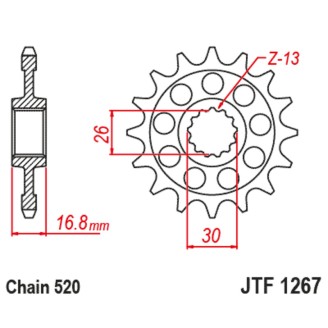Pignone Jt 1267 z16 per HONDA HornetTransalp 750 23-