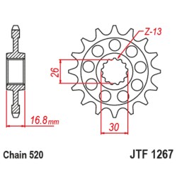 Sprockets JT1267 z16 for HONDA HornetTransalp 750 23- Sprockets JT