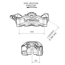 Pinza Freno Brembo Radiale Sxstylema 30MM Interasse 100MM Bremssättel Brembo