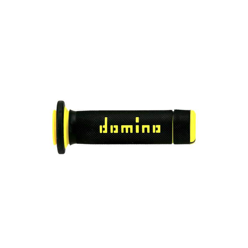 Manopole DOMINO A180 ATV Ape Nero-Giallo Griffe Domino