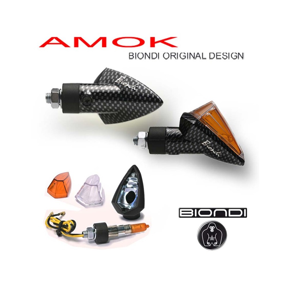 COPPIA FRECCE AMOK CORTA SIMILCARBON OMOLOGATE  BIONDI