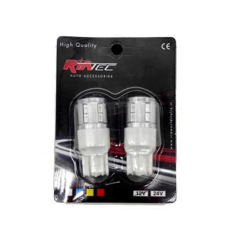 BLISTER 2 LAMP.LED T20 12V0,46W W3X16d ROSSA  RIATEC