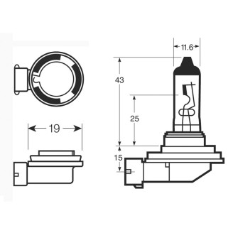 LAMPADA OSRAM H11B 12V 55WATTACCO PGJY/19-2  OSRAM