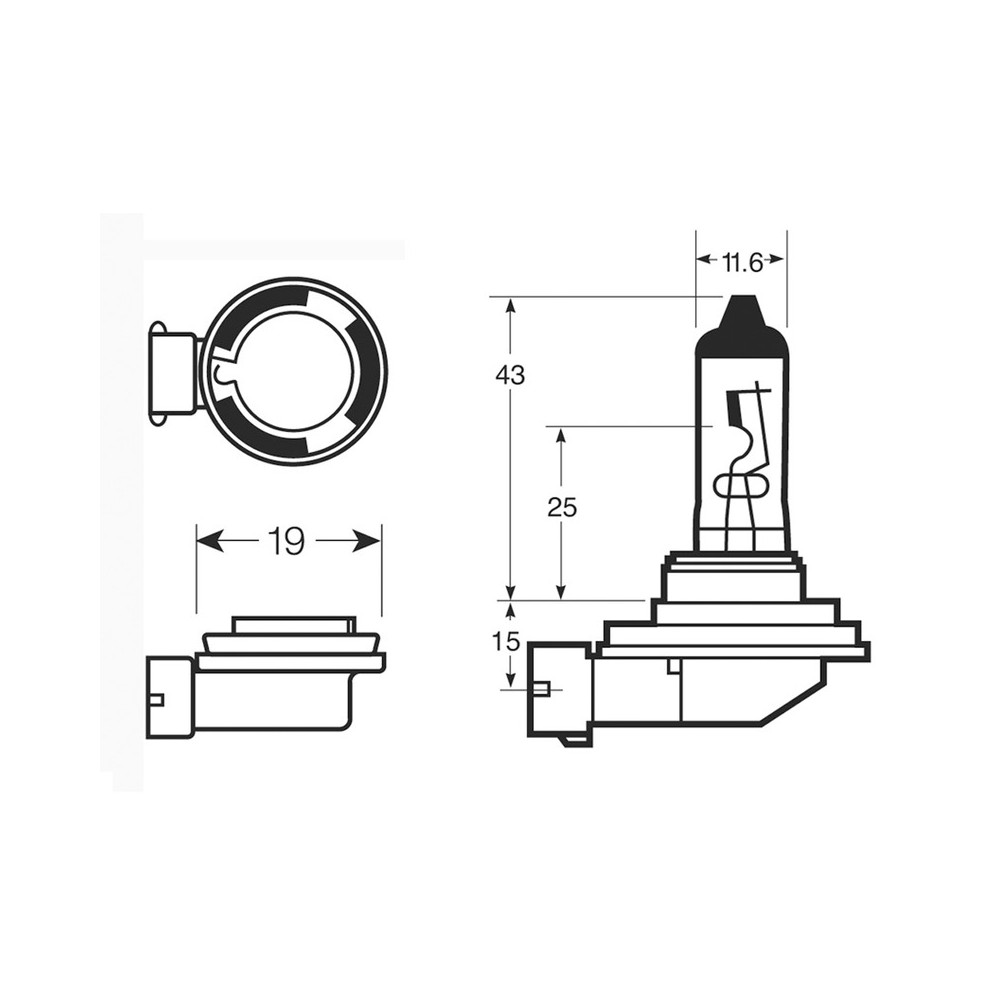 LAMPADA OSRAM H11B 12V 55WATTACCO PGJY/19-2  OSRAM